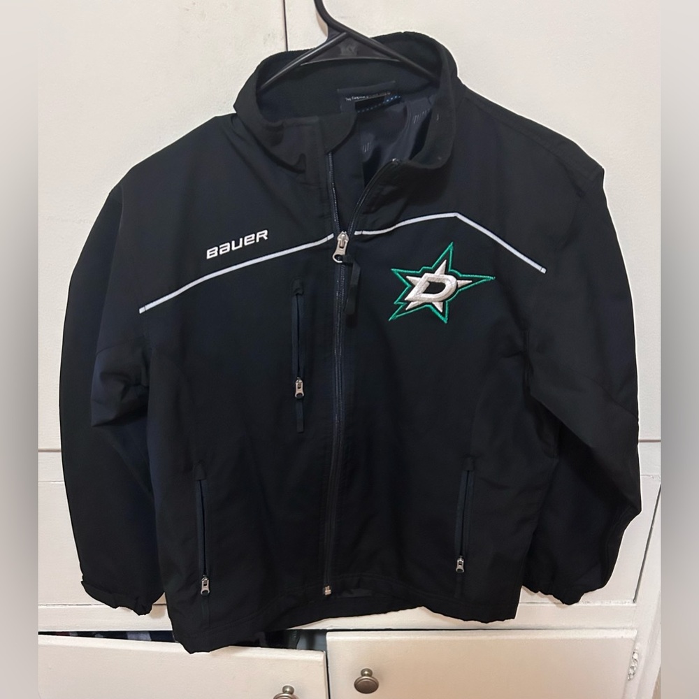 Dallas Stars Bauer Kids Black Jacket with Green Logo size small